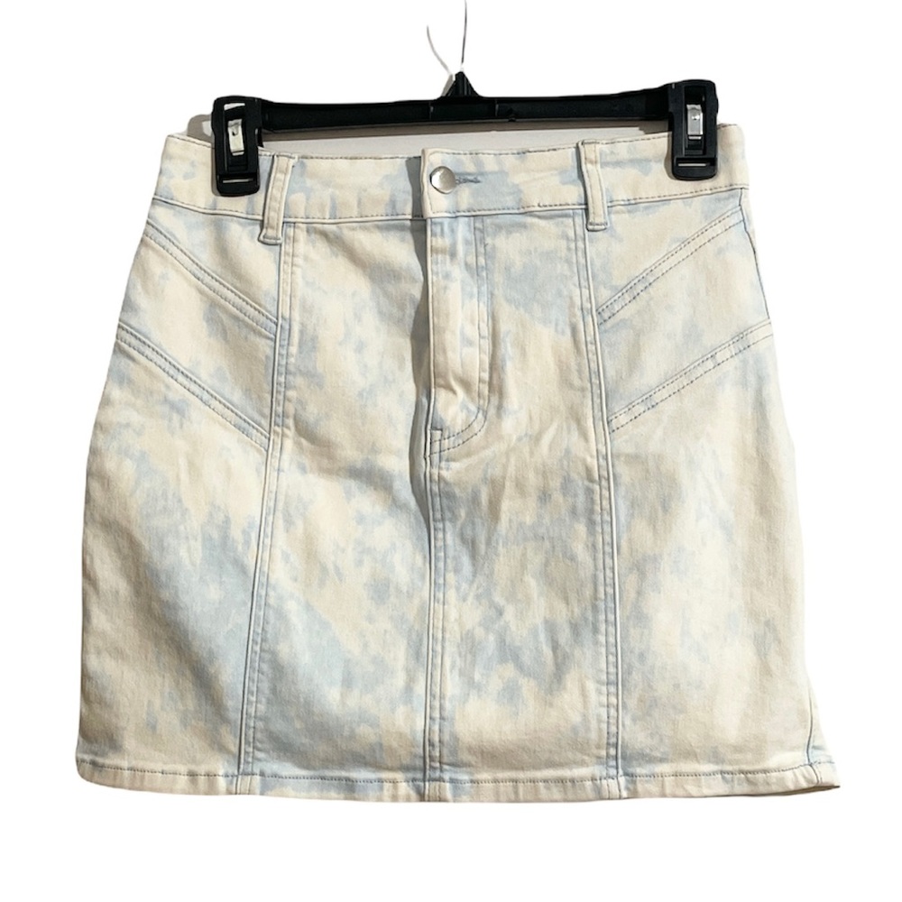 Forever 21 Sky Blue White Wash Jean Mini Skirt